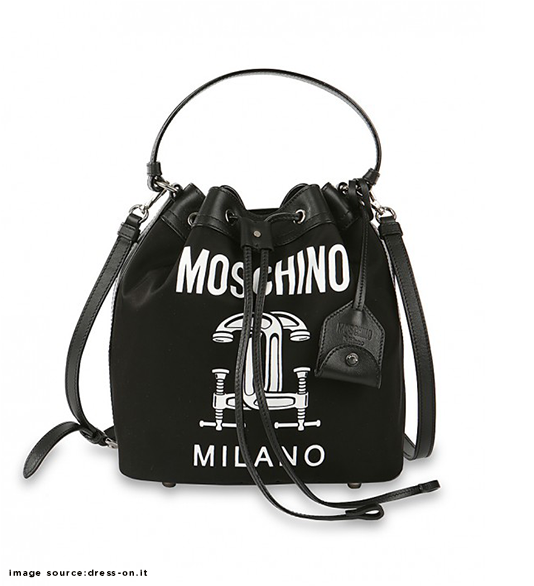 Moschino Capsule Collection Bucket Bag In Black - Hobo Bag Clipart (586x681), Png Download
