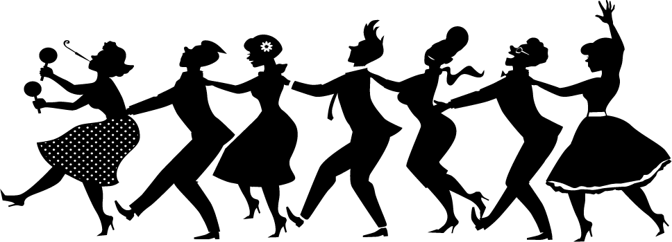 Dj Dance - Conga Line Clipart (968x350), Png Download