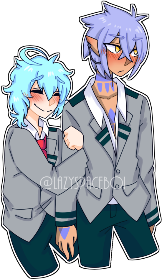 Blushing Anime Boy - Cartoon Clipart (764x1046), Png Download