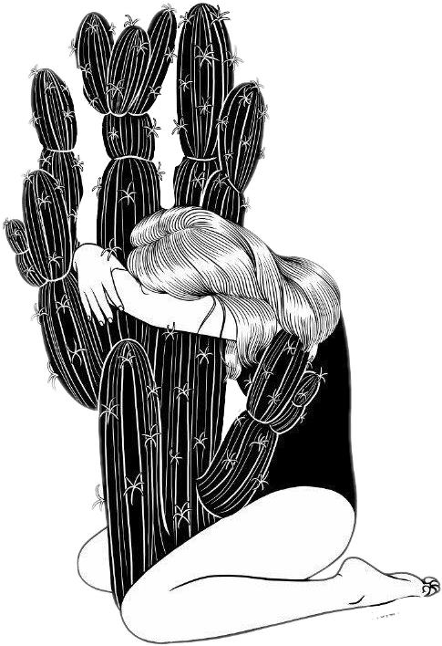 Sadgirl Cactus Tumblrgirls - Weird Dreams Henn Kim Clipart (485x708), Png Download