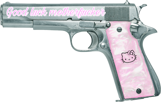 #hellokitty #pink #pinkaesthetic #aesthetic #gun #guns - Samuel Jackson Pulp Fiction Gun Clipart (686x433), Png Download