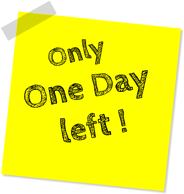 Procrastination Only One Day Left Clipart Large Size Png Image PikPng
