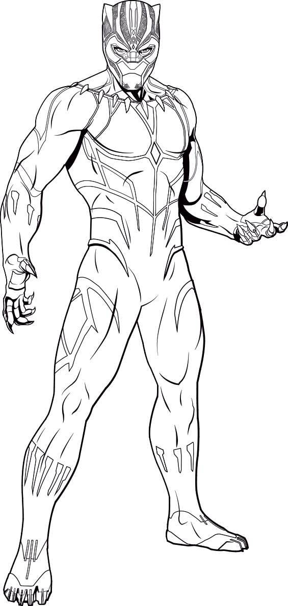 Black Panther - Illustration Clipart (565x1189), Png Download