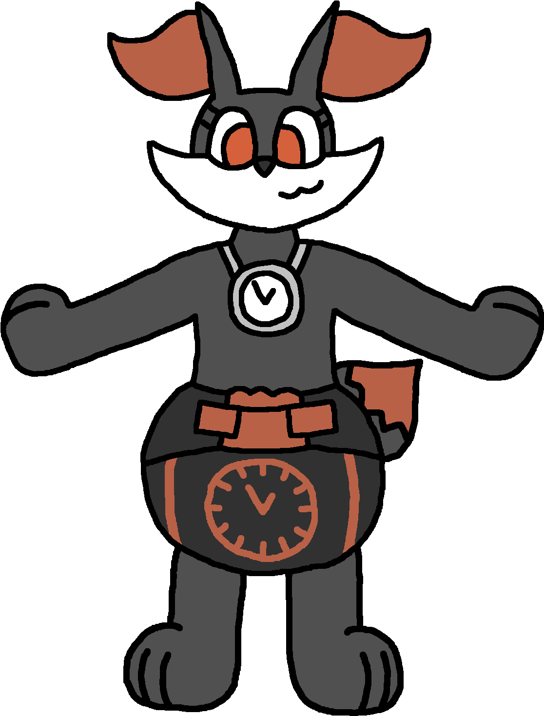 Chrono The Fennekin - Cartoon Clipart (1299x1554), Png Download