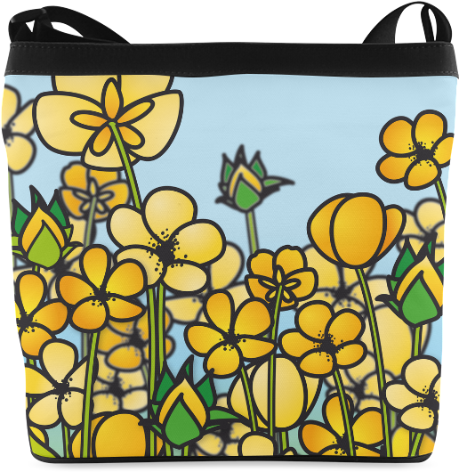 Buttercup Flower Field Yellow Floral Arrangement Crossbody - Flower Clipart (800x800), Png Download