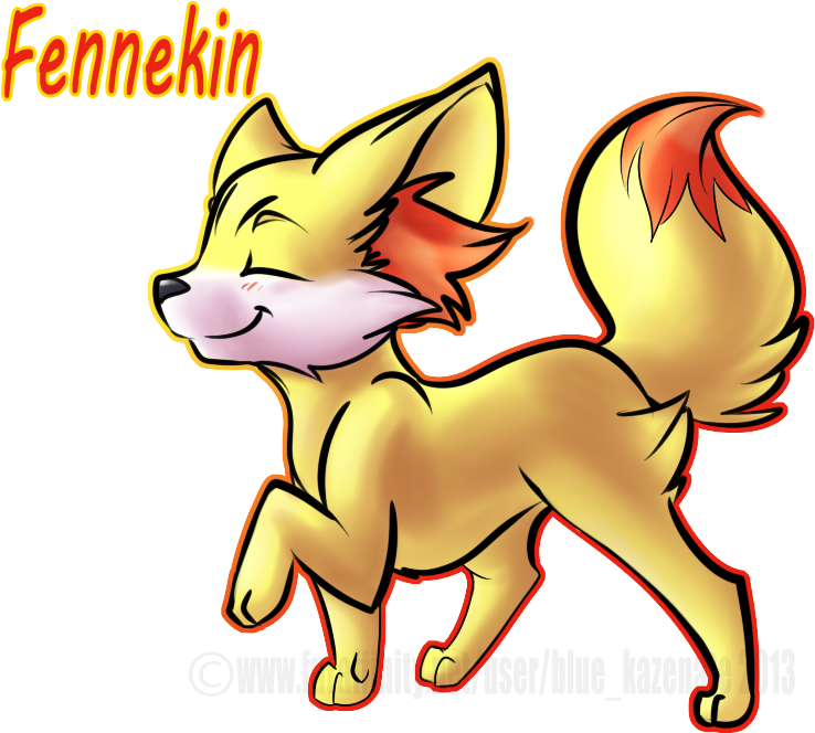Pokemon X/y Fire Starter Fennekin - Cartoon Clipart (900x750), Png Download