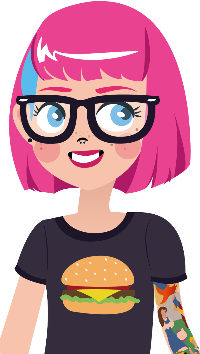 💕nerd Burger 💕 🌈 💕 - Nerd Clipart (659x1200), Png Download
