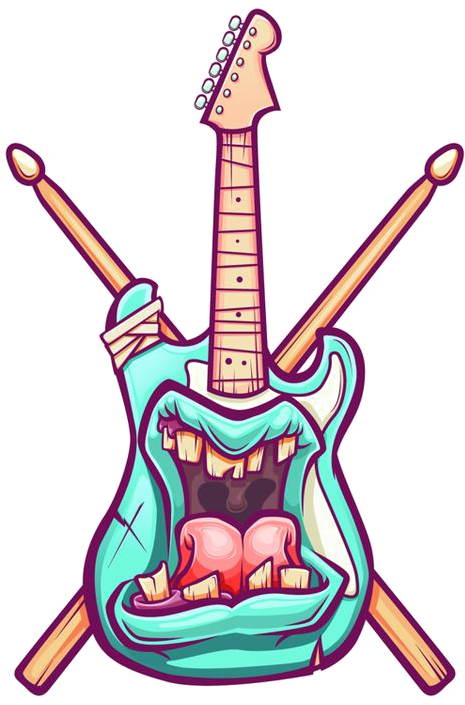 Sticker Music Illustration - Juan Villamil Art Clipart (564x747), Png Download