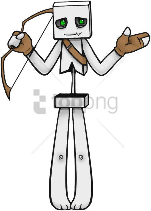 Cute Skeleton Drawing Png Image With Transparent Background - Cartoon Minecraft Skeleton Clipart (480x670), Png Download