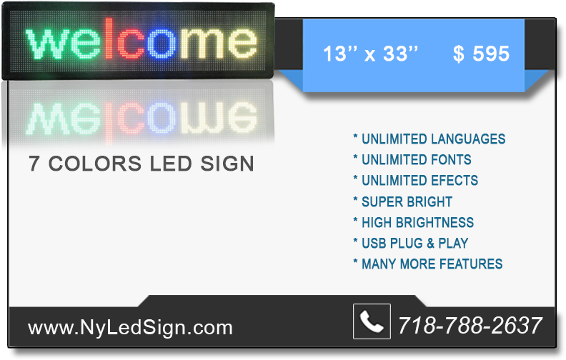 Programmable Led Sign 7 Color Led Message Sign - Led Display Clipart (826x543), Png Download