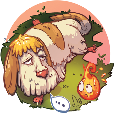 Howl's Moving Castle Heen And Calcifer - Ghibli Museum Clipart (600x554), Png Download