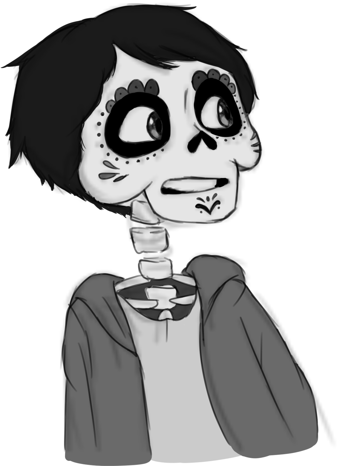 Skeletons Drawing Playing Guitar - Cartoon Clipart (1280x1707), Png Download