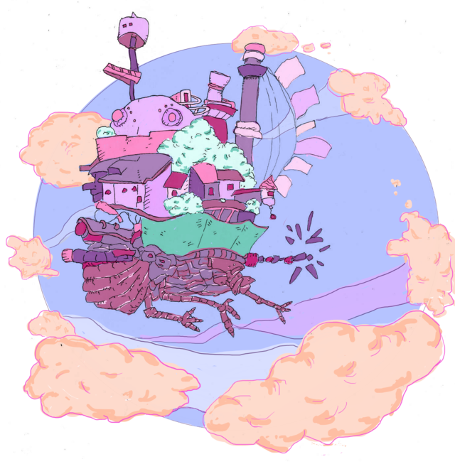 Howl's Moving Castle - Cartoon Clipart (640x653), Png Download