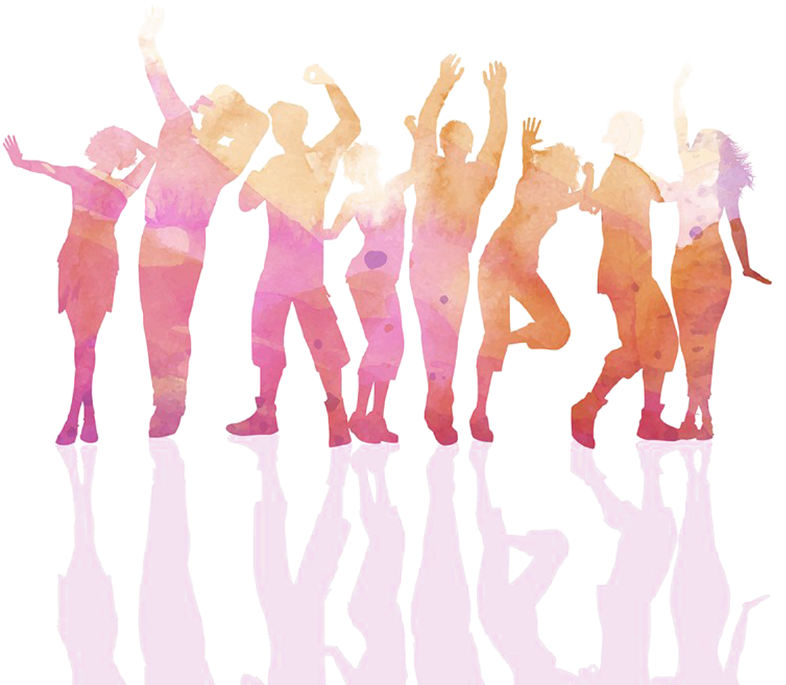 Clipart Black And White Library Silhouette Nightclub - Watercolour Party - Png Download (1500x1500), Png Download