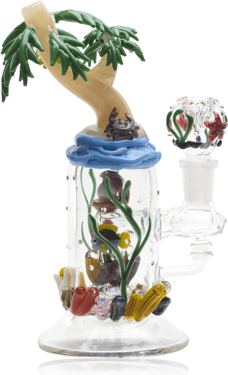 Mini Rig Paradise Island Glass Water Pipe - Empire Glassworks Mini Rig Clipart (800x800), Png Download