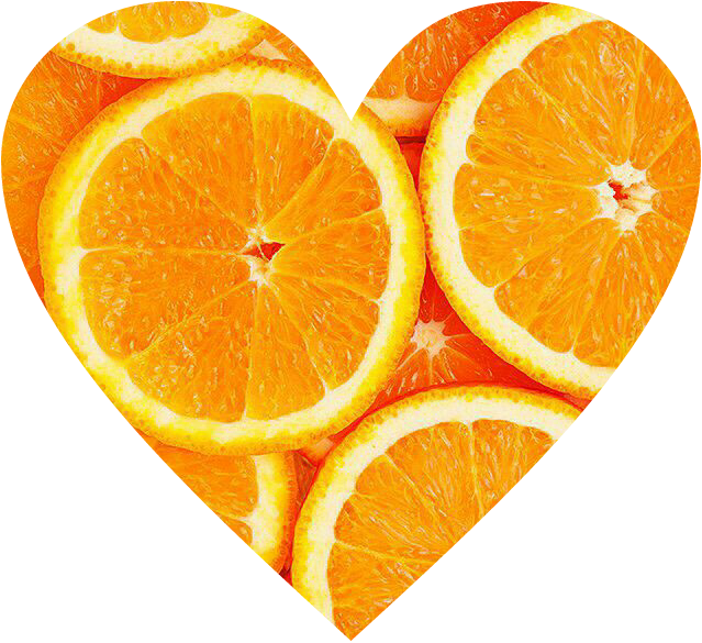 #cute #summerstickers #summer #oranges #orange #orangeheart - Aesthetic Oranges Clipart (639x585), Png Download