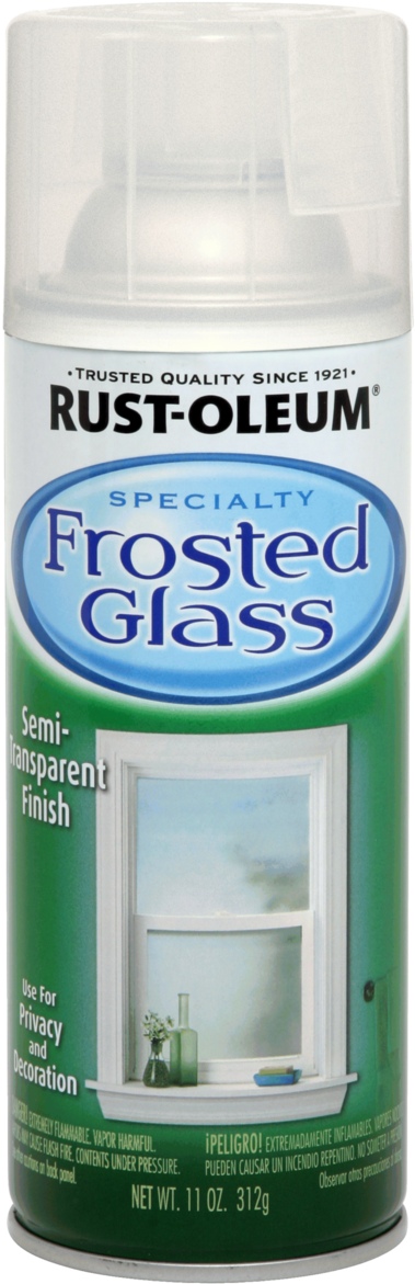 Rust Oleum 1903830 Frosted Glass 11 Ounce Spray, Frosted - Window Clipart (400x1199), Png Download