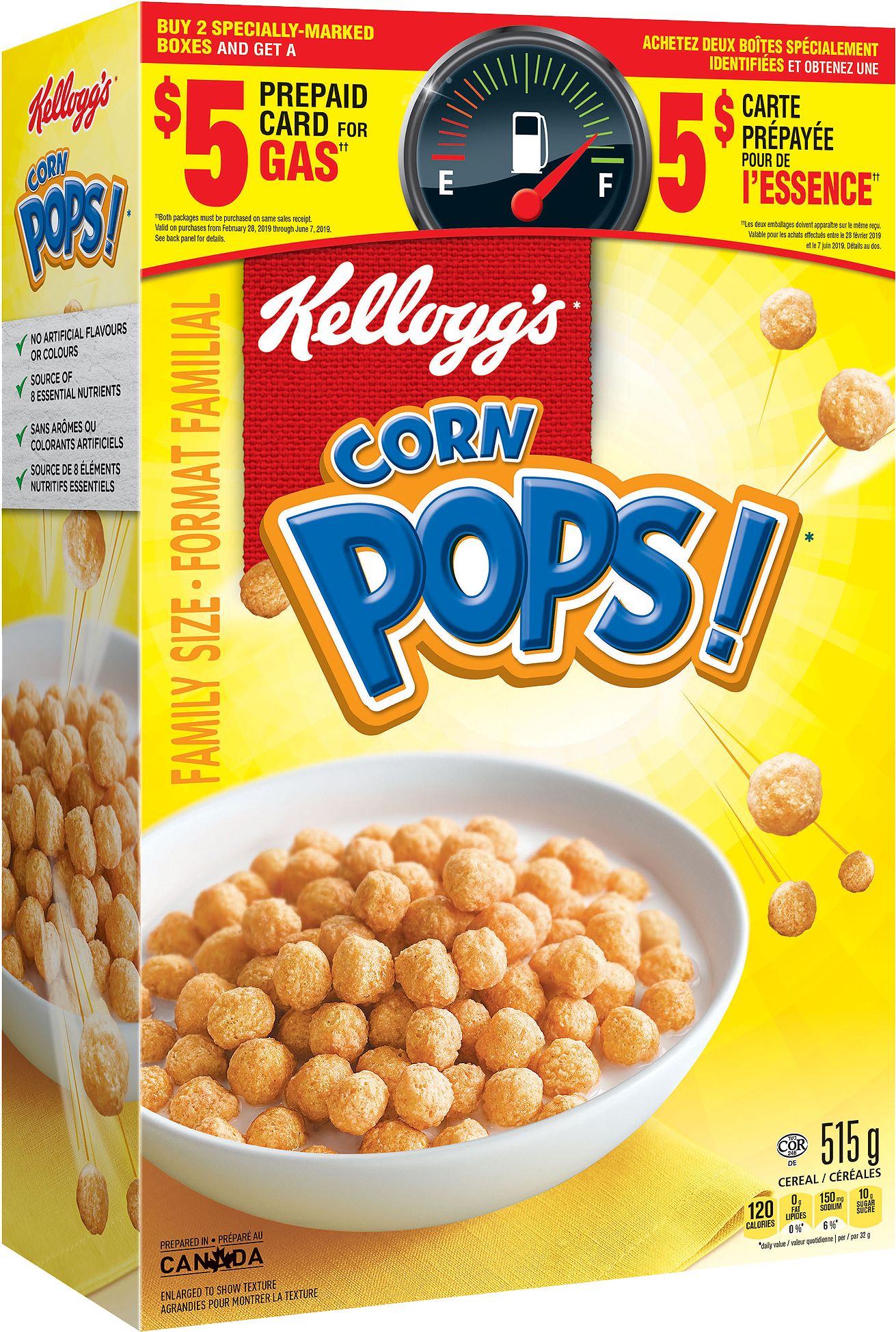Corn Pops* Cereal 515g - Kellogg's Corn Pops Canada Clipart (1500x2057), Png Download