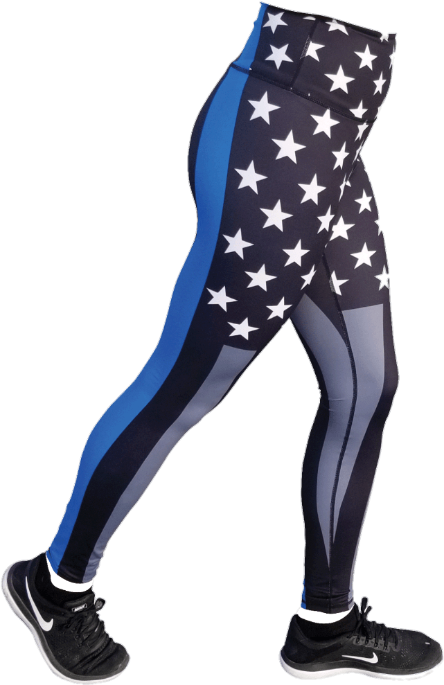 Thin Blue Line Legging - Leggings Clipart (1586x1586), Png Download