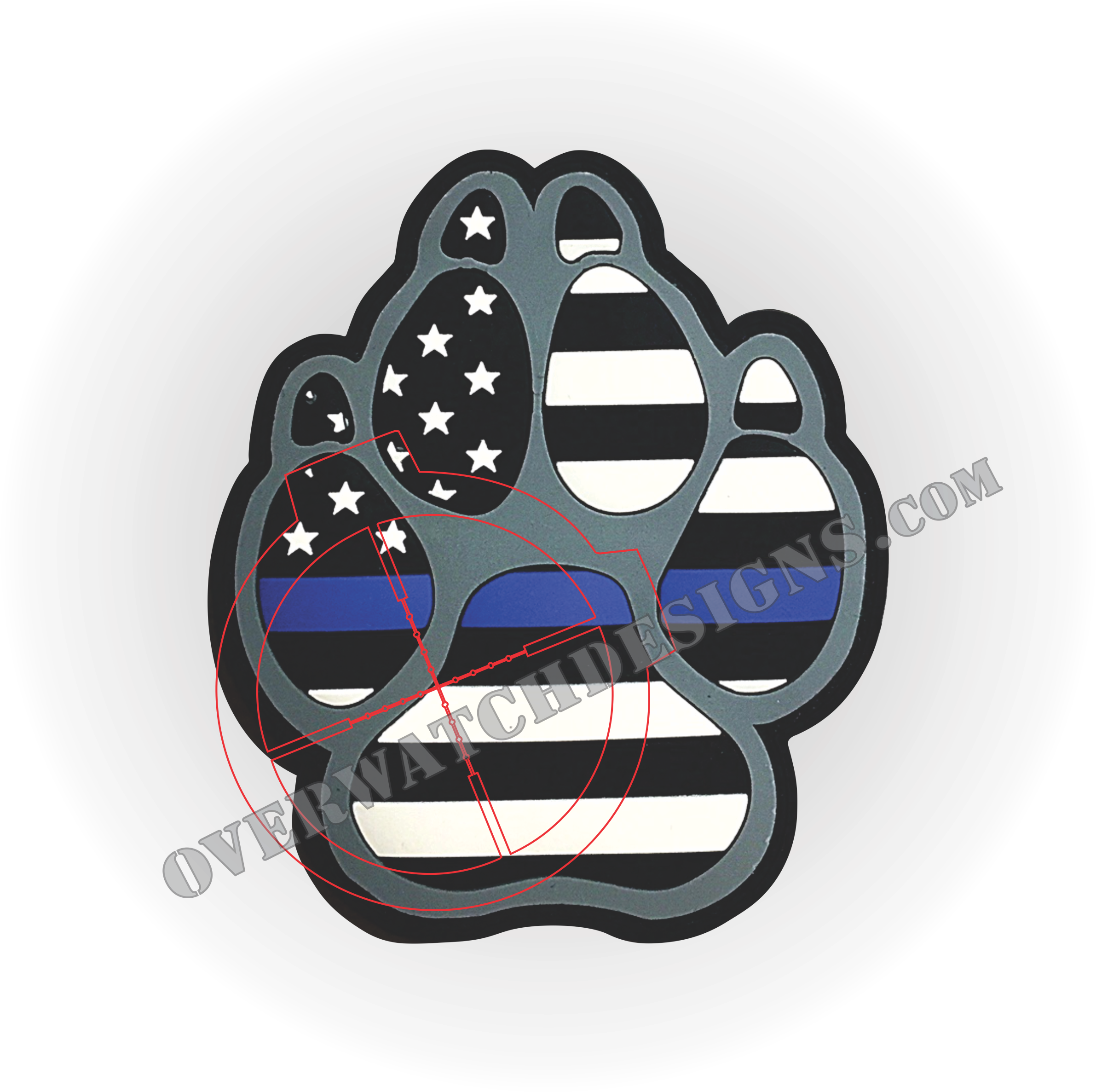 Blue Line K9 Paw Patch Tbl - Luge Clipart (2409x2396), Png Download
