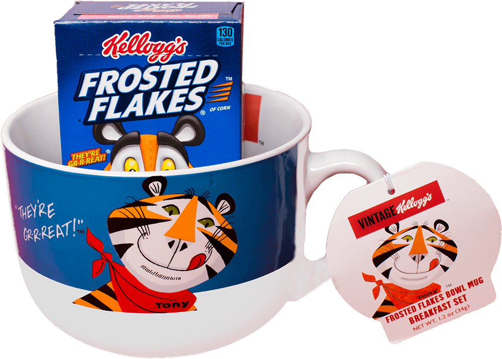 Ceramic Cereal/soup Mug Has Vintage Images Of Tony™ - Cartoon Clipart (1000x1000), Png Download