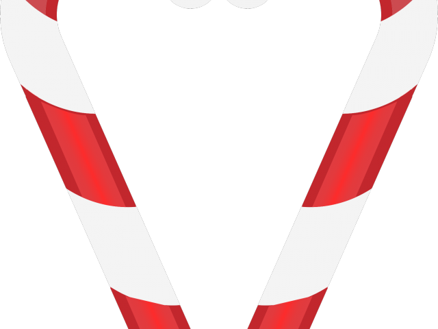 Candy Cane Clipart Heart - Heart Candy Cane Transparent - Png Download (640x480), Png Download