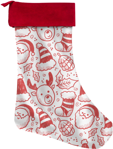 Candy Cane, Gift Boxes, Pines And Ornaments, Santa - Sock Clipart (600x600), Png Download