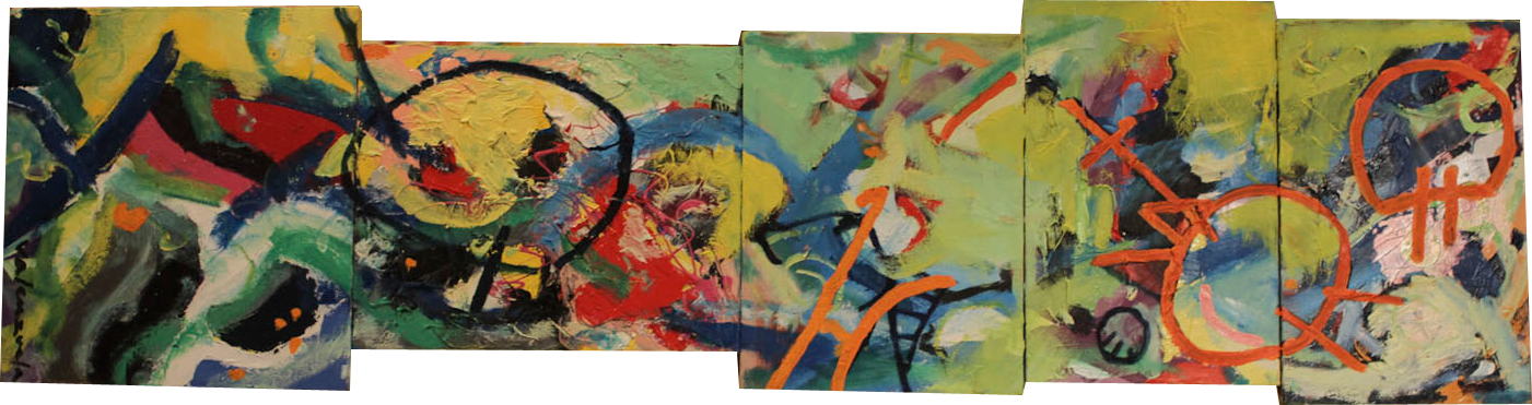 Abstract Painting Cristian Valenzuela Montiglio Wa2 - Modern Art Clipart (1401x371), Png Download