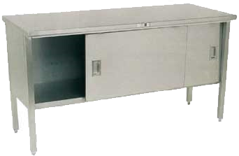 Stainless Steel Kitchen Island - Sideboard Clipart (376x338), Png Download