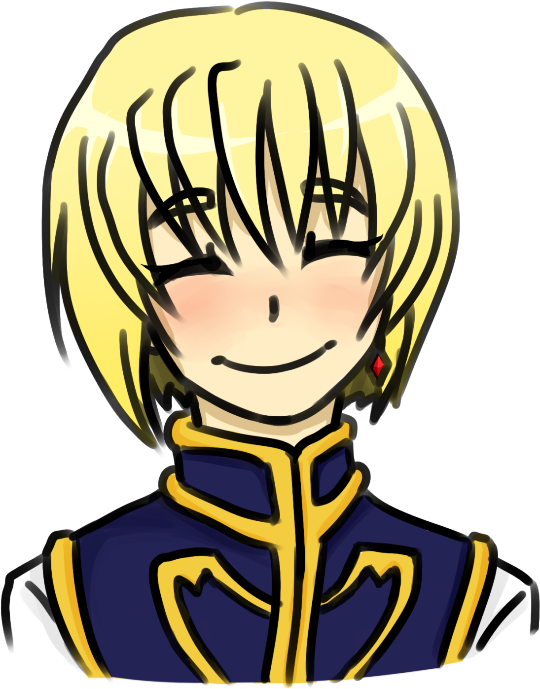 Kurapika Is So Pretty When He's Smiling - Cartoon Clipart (1280x1427), Png Download