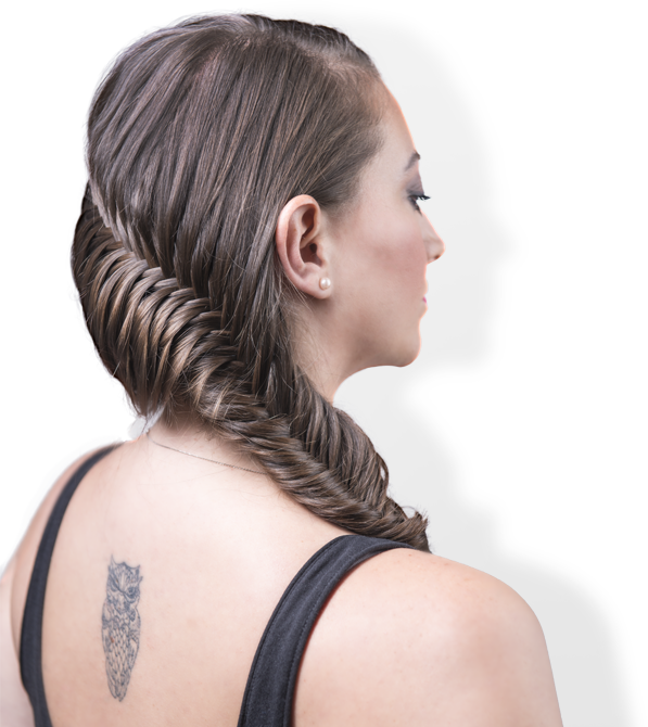 Fishtail Braid - Tattoo Clipart (597x670), Png Download