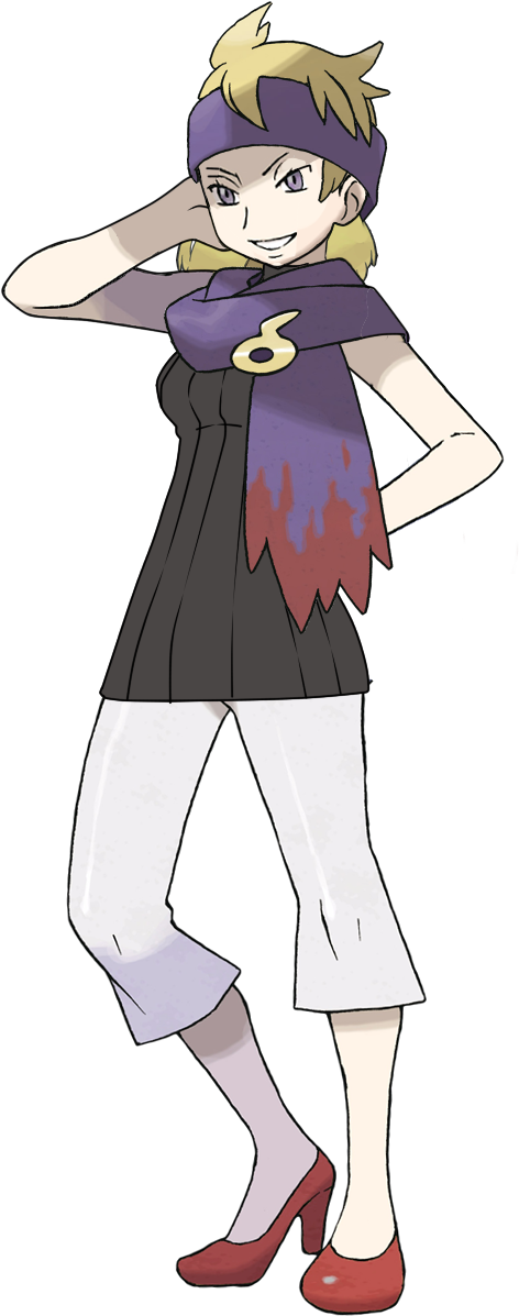 Girl Morty Pokemon Trainer Red, Pokemon Red, Trainers, - Elite Four Karen Clipart (599x1220), Png Download