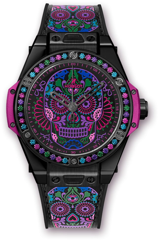 Big Bang One Click Calavera Catrina Black Ceramic - Hublot Big Bang Calavera Catrina Clipart (1000x1000), Png Download