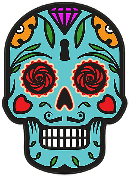 Catrina Sticker - Day Of The Dead Skull Clipart - Png Download (600x600), Png Download