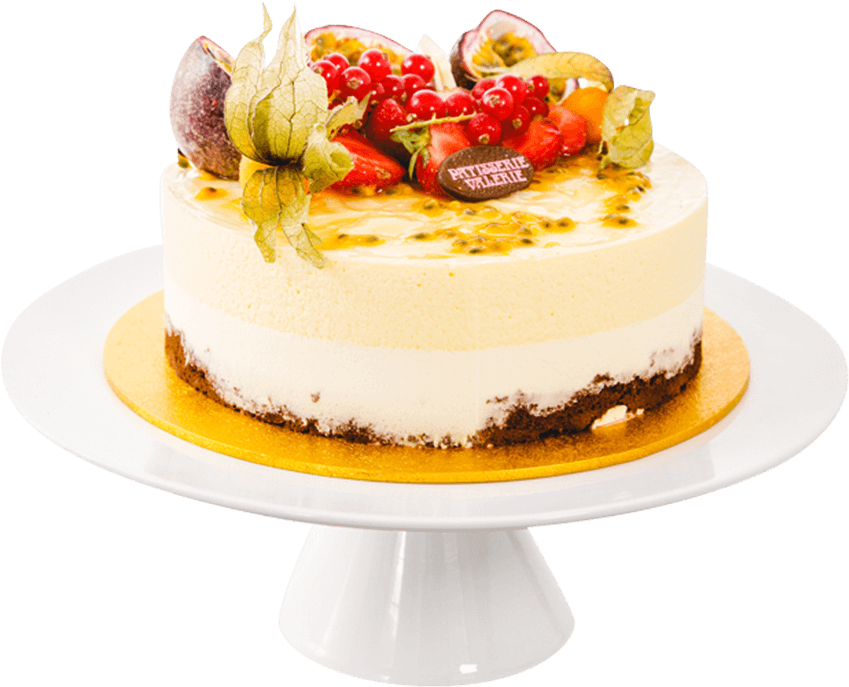 Fresh Handmade 6" Passion & White Choc Mousse Order - Passion Fruit Cake Decoration Clipart (900x900), Png Download