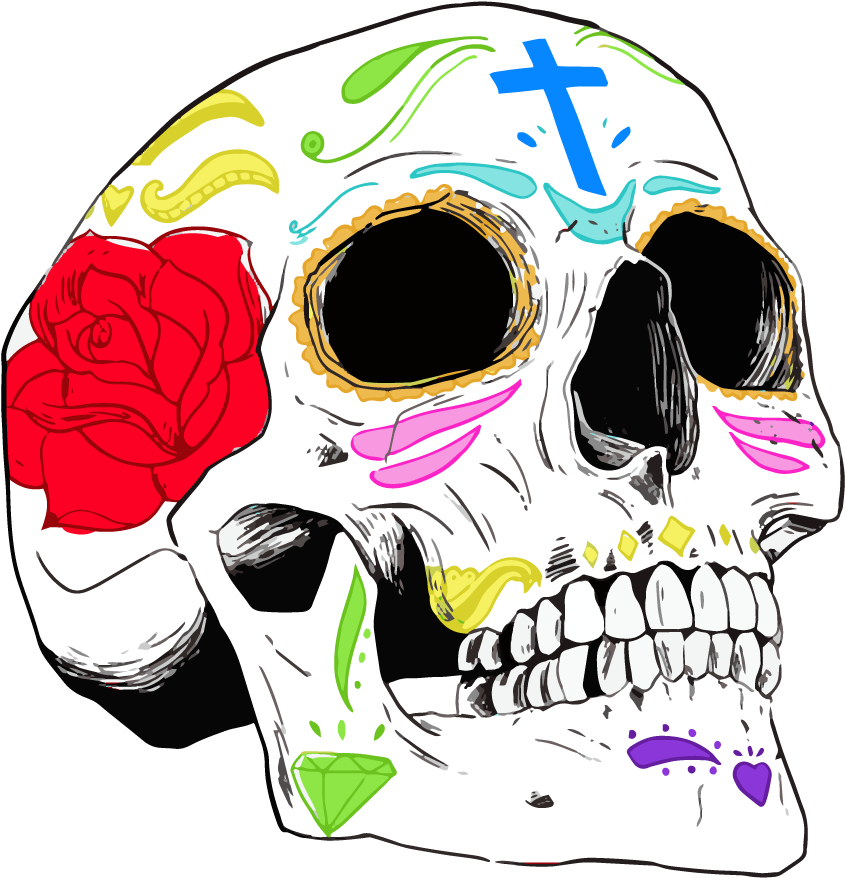 La Calavera Catrina Dia - Coloring Book Clipart (1200x1200), Png Download