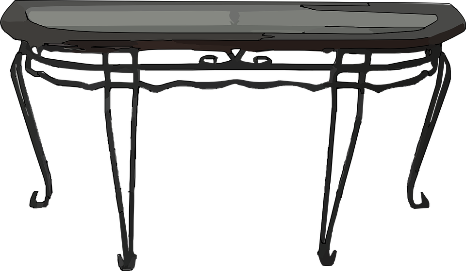 Black Cartoon Table Clipart (960x558), Png Download