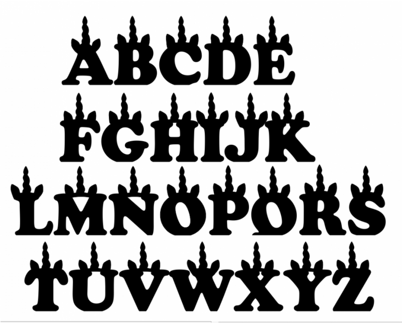 18mm Mdf Cooper Font Unicorn Horn And Ears Letters - Cooper Black Clipart (800x800), Png Download