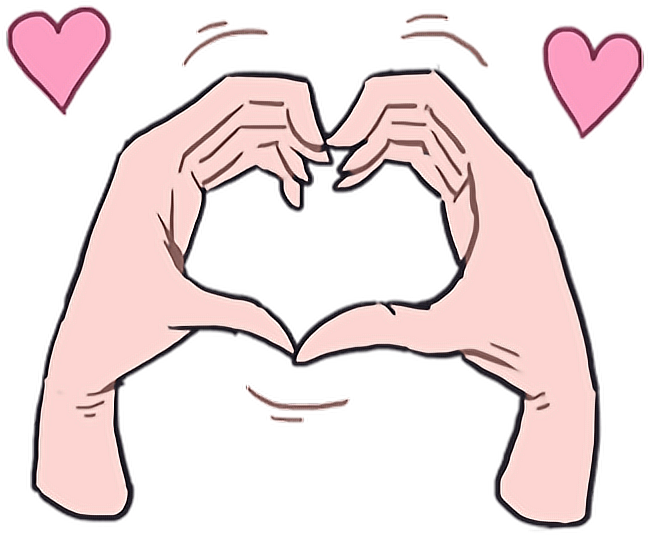#love #heart #kawaii #cute #hand #hands #cartoon #anime - Stickers Memes Png Amor Clipart (670x548), Png Download