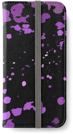 Purple Splash On Black Fabric Pattern By Cool-shirts - Mobile Phone Case Clipart (500x761), Png Download