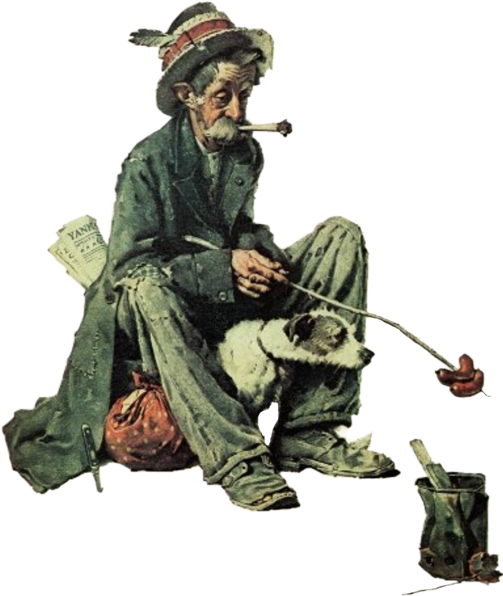 #stickers #hobo #man #oldman #homeless #freetoedit - Hobo Rockwell Clipart (1024x1211), Png Download
