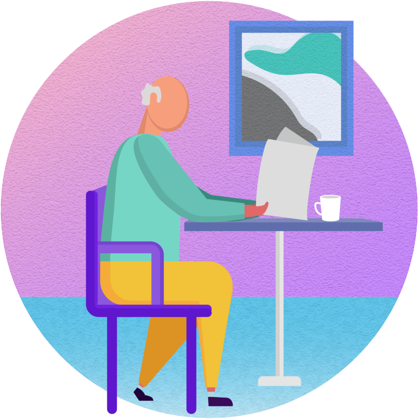 Person Illustration Oldman 03 - Sitting Clipart (1000x980), Png Download