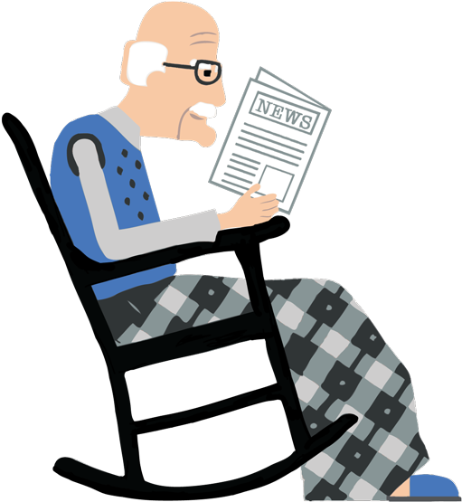 Oldnews Logo - Old Man In A Rocking Chair Png Clipart (600x600), Png Download
