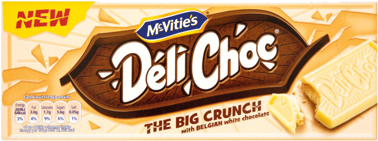 Mcvities Deli Choc Belgian White Chocolate 150g - White Chocolate Digestive Biscuit Clipart (800x800), Png Download