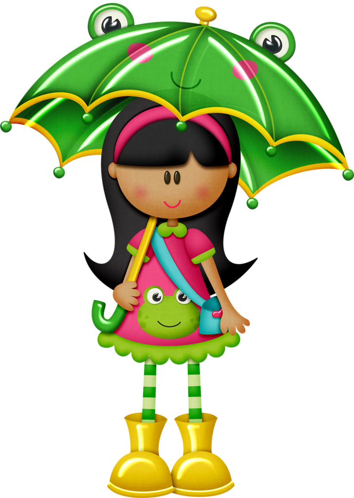 Inverno * Outono Cute Clipart, Girl Clipart, Frogs, - April Cute Clipart - Png Download (727x1024), Png Download