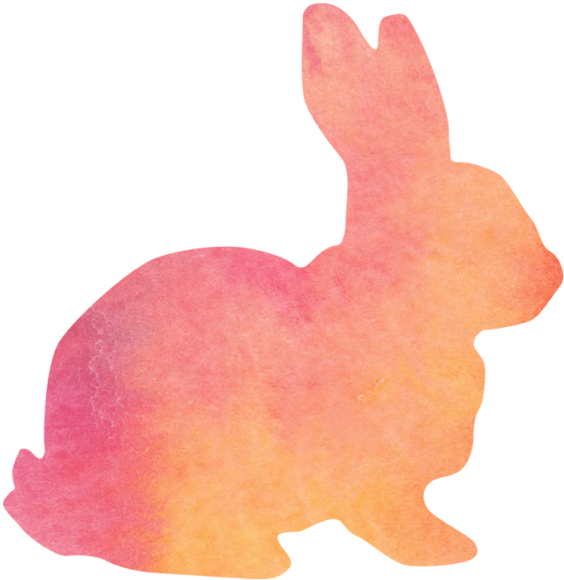 Bunny Watercolor Silhouette, Bunny, Watercolor, Silhouette - Bunny Silhouette Png Clipart (640x640), Png Download