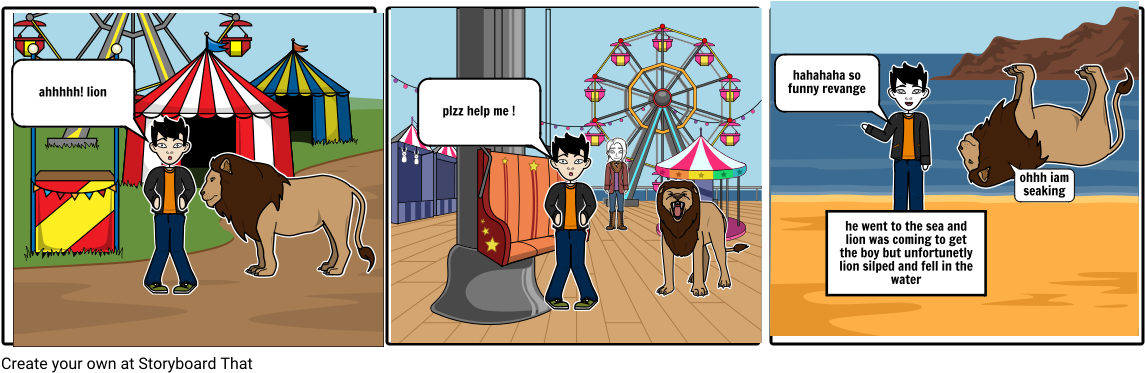 Circus Lion - Cartoon Clipart (1164x385), Png Download