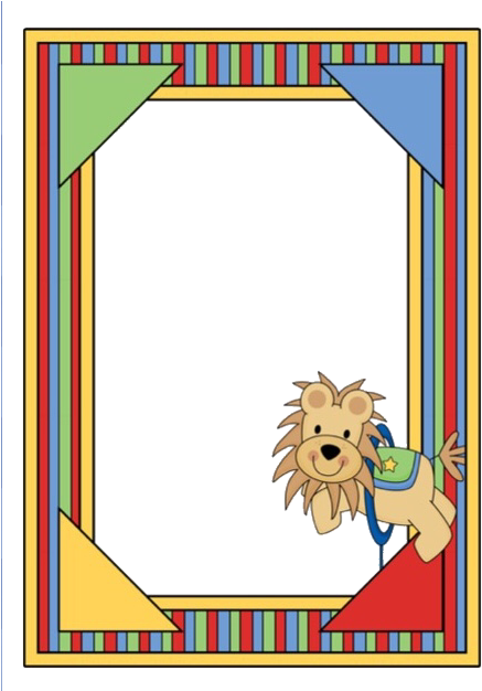 #frame #circus #lion #freetoedit - Cartoon Clipart (448x625), Png Download