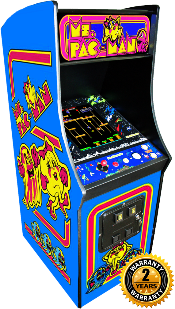Multigame Ms Pacman Galaga Pac Man 60 Classic 80's - Arcade Machine Transparent Background Clipart (577x1024), Png Download