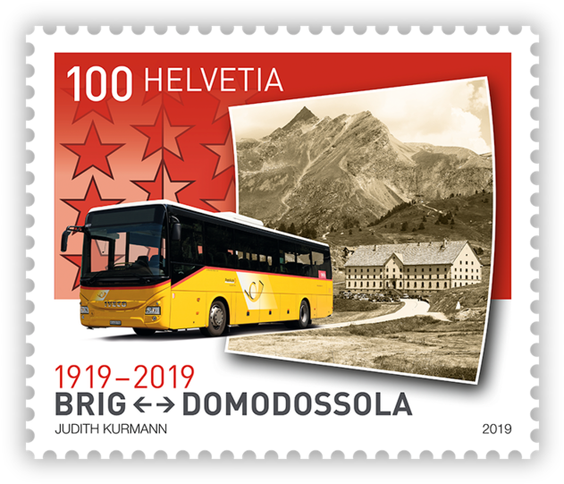 Special Stamps - 100 Years Postbus Route Clipart (638x548), Png Download